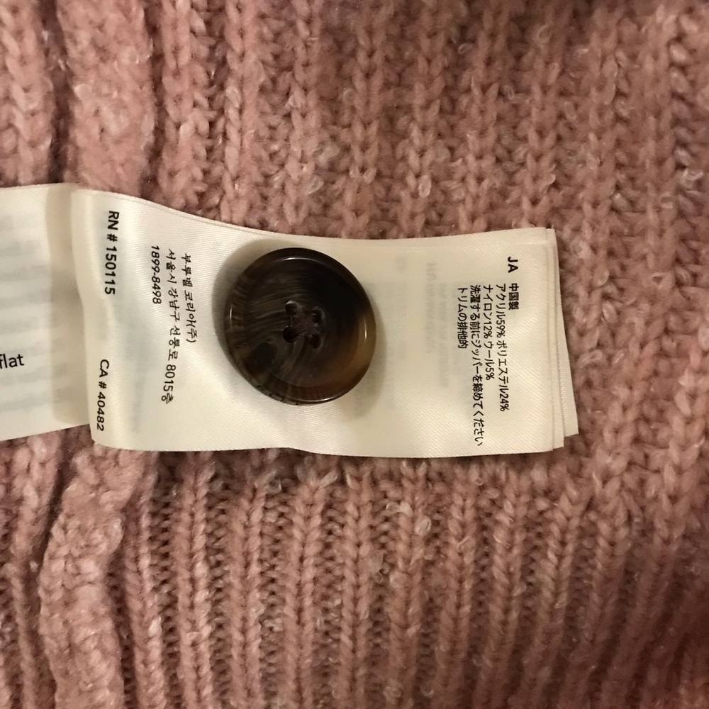 VARLEY Sweater Pink Peverel/Ribbed-Knit Button SZ M - Picture 10 of 12